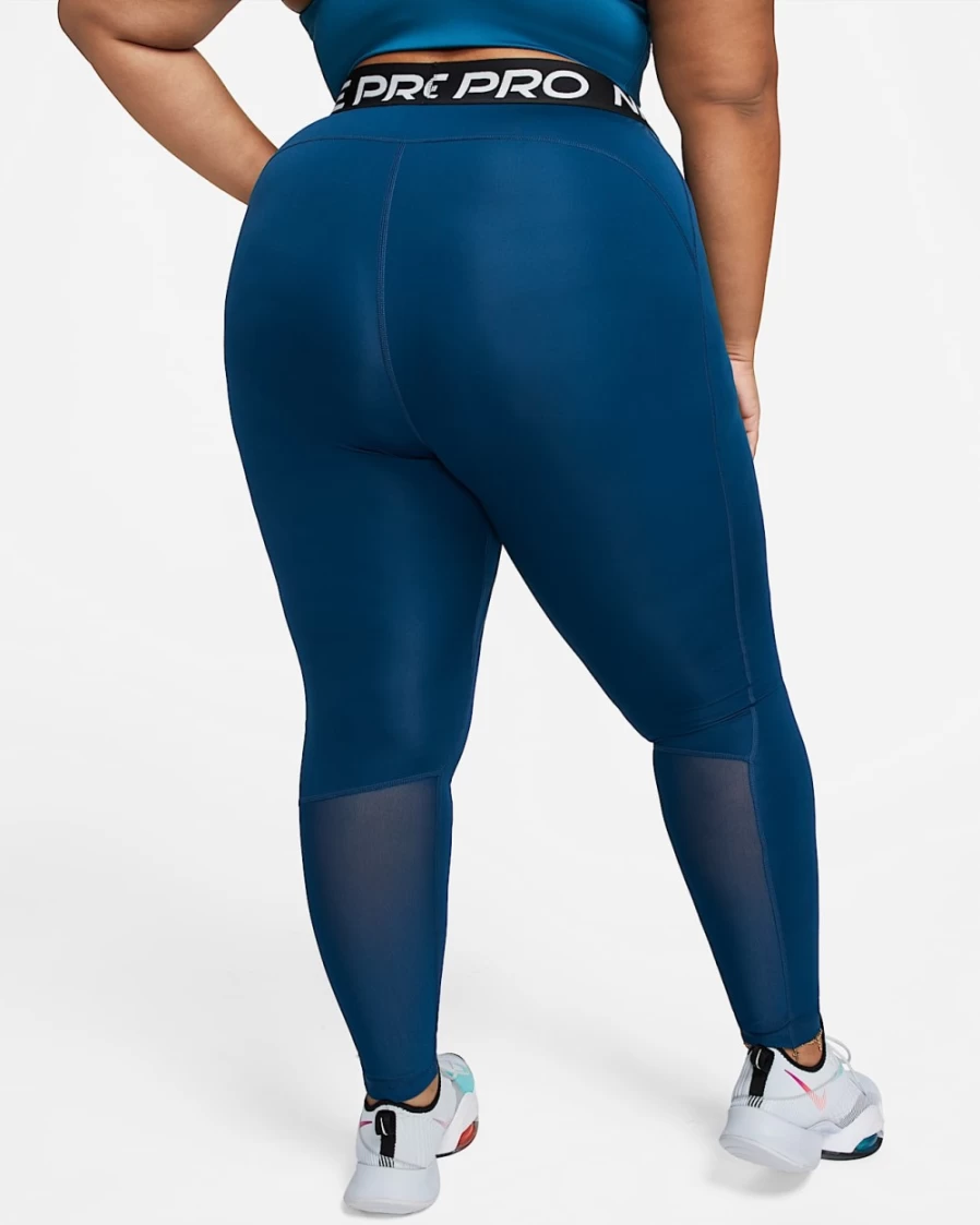 Nike Pro 365 Women's Plus Size Leggings - Valerian Blue, Black & White High-Performance Workout Tights