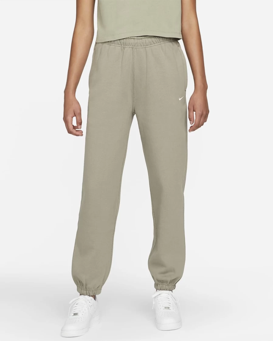 Nike Women's Light Army/White Solo Swoosh Fleece Pants
