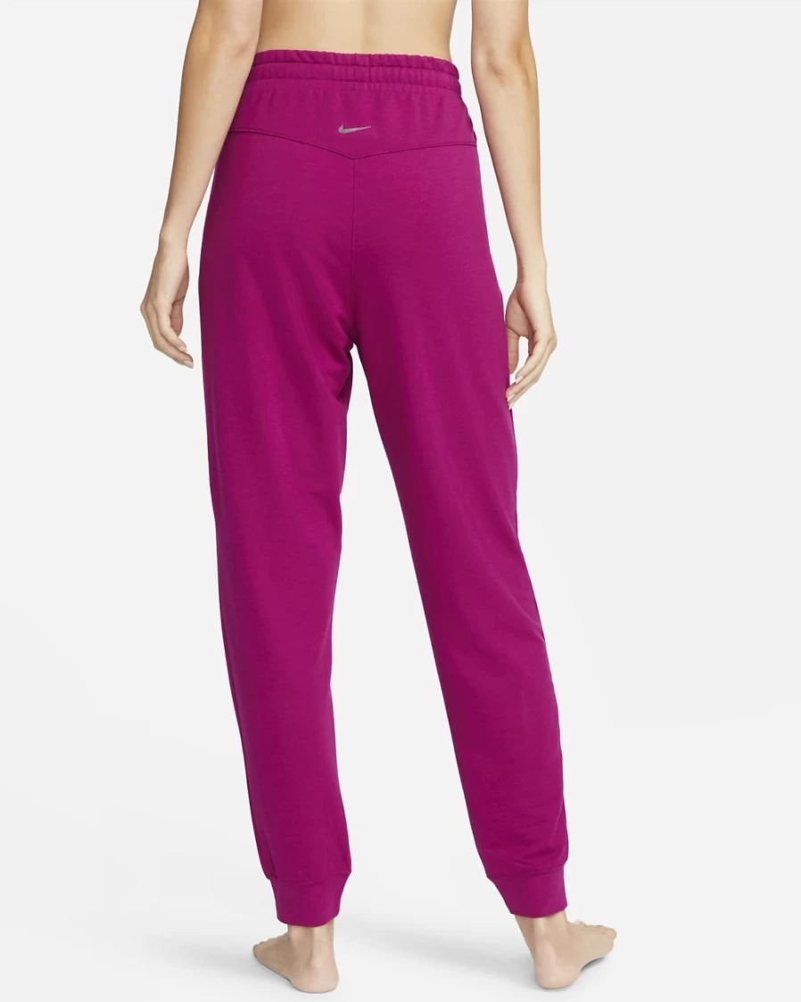 Nike Women's Dri-FIT Yoga 7/8 Fleece Joggers in Dynamic Berry/Iron Grey