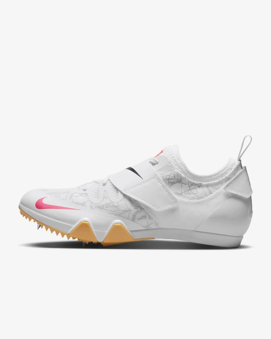 Nike Pole Vault Elite Track & Field Spikes for Men & Women - White/Laser Orange/Hyper Pink/Black