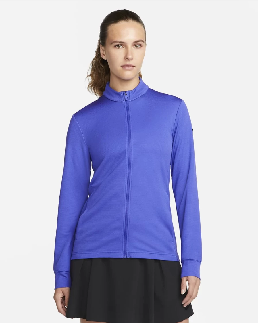 Nike Dri-FIT UV Victory Full-Zip Golf Top for Women - Lapis/Black Moisture-Wicking Performance Shirt