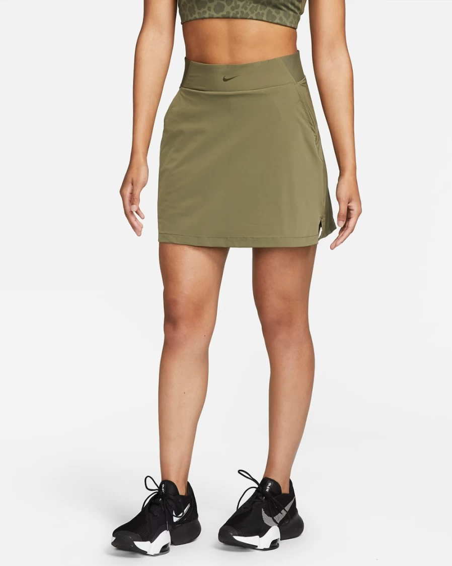 Nike Bliss Luxe Medium Olive/Clear Women's Training Skort - Lightweight Comfort for Workouts