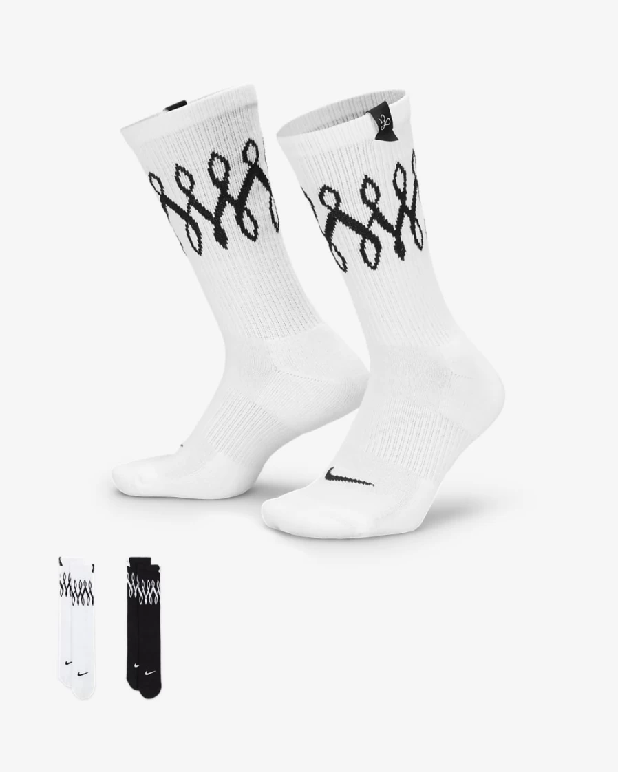 Nike Serena Williams Design Multi-Color Cushioned Crew Socks for Men & Women - 2 Pairs