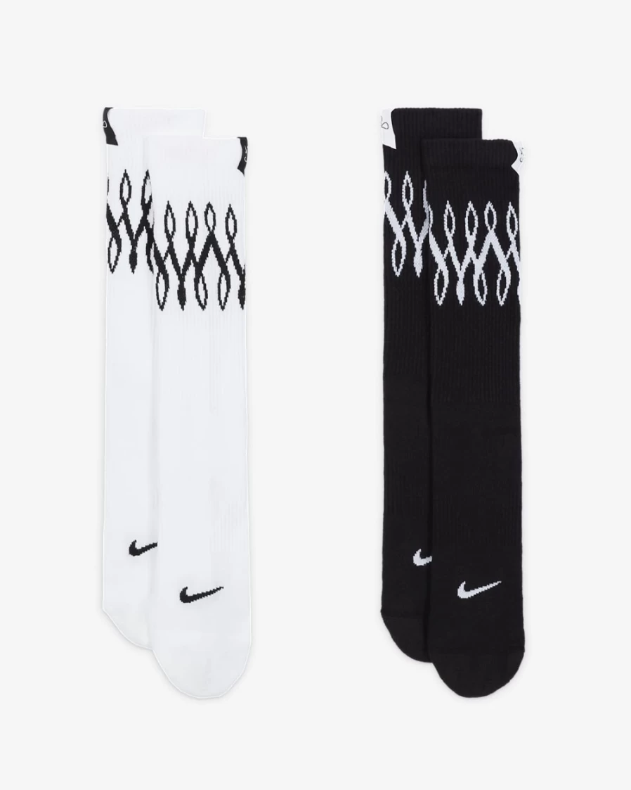 Nike Serena Williams Design Multi-Color Cushioned Crew Socks for Men & Women - 2 Pairs