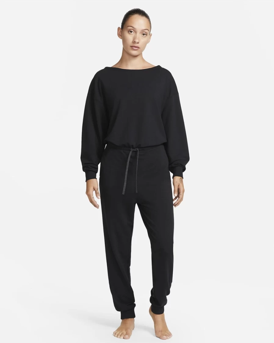 Nike Dri-FIT Women's Black Yoga Jumpsuit - Breathable Workout Suit
