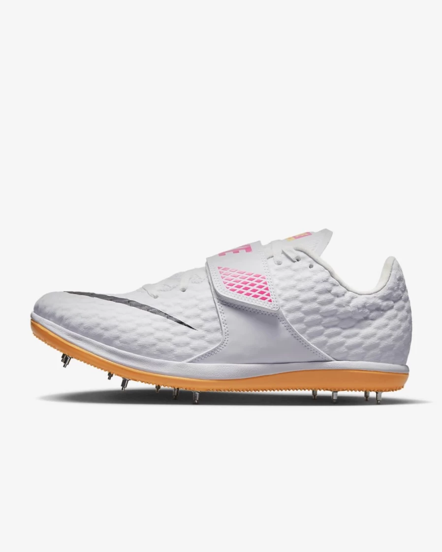 Nike High Jump Elite Track & Field Spikes for Men & Women - White/Hyper Pink/Laser Orange/Black