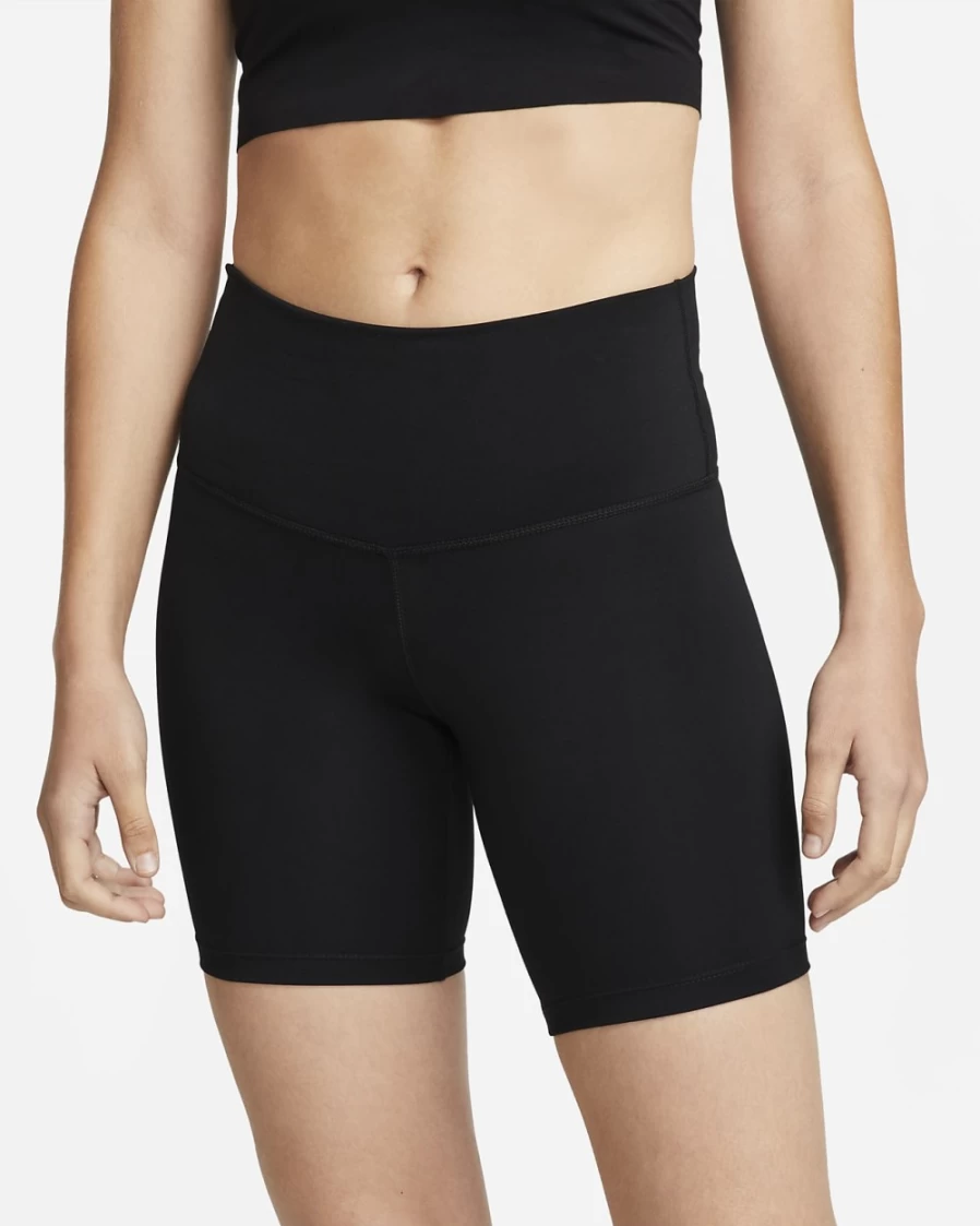Nike Women's High-Waisted 7" Yoga Shorts in Black & Iron Grey