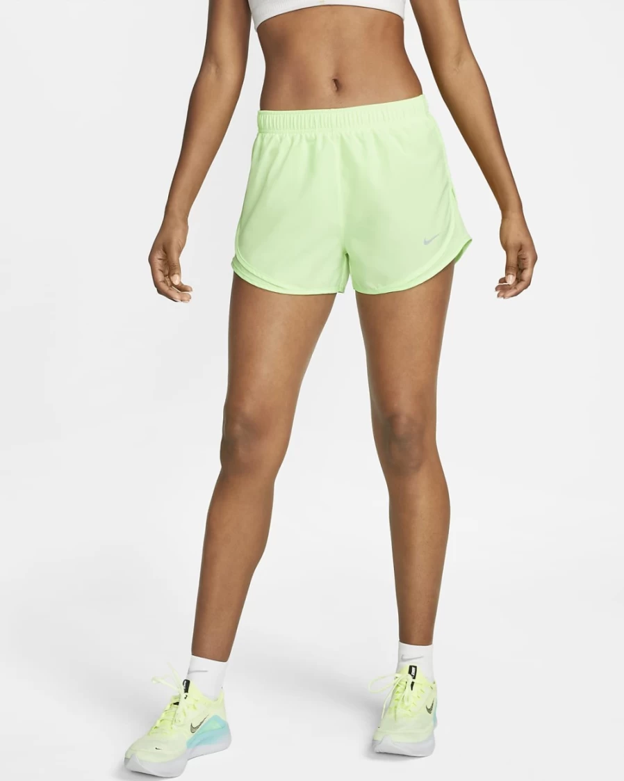 Nike Tempo Women's Running Shorts Lined Brief in Ghost Green & Wolf Grey