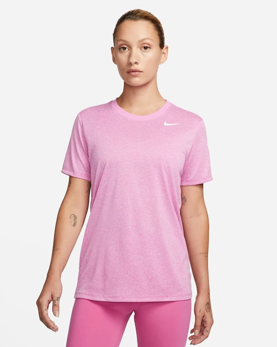 Nike Dri-FIT Women's T-Shirt - Active Fuchsia, Pure, Heather & White Colors - Moisture-Wicking Fitness Top