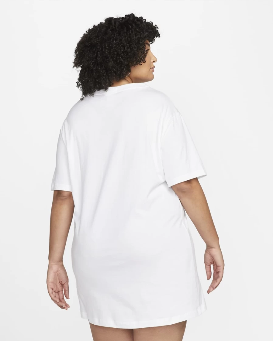 Nike Women's Plus Size Essential Sportswear Dress - White & Black Athletic Casual Wear