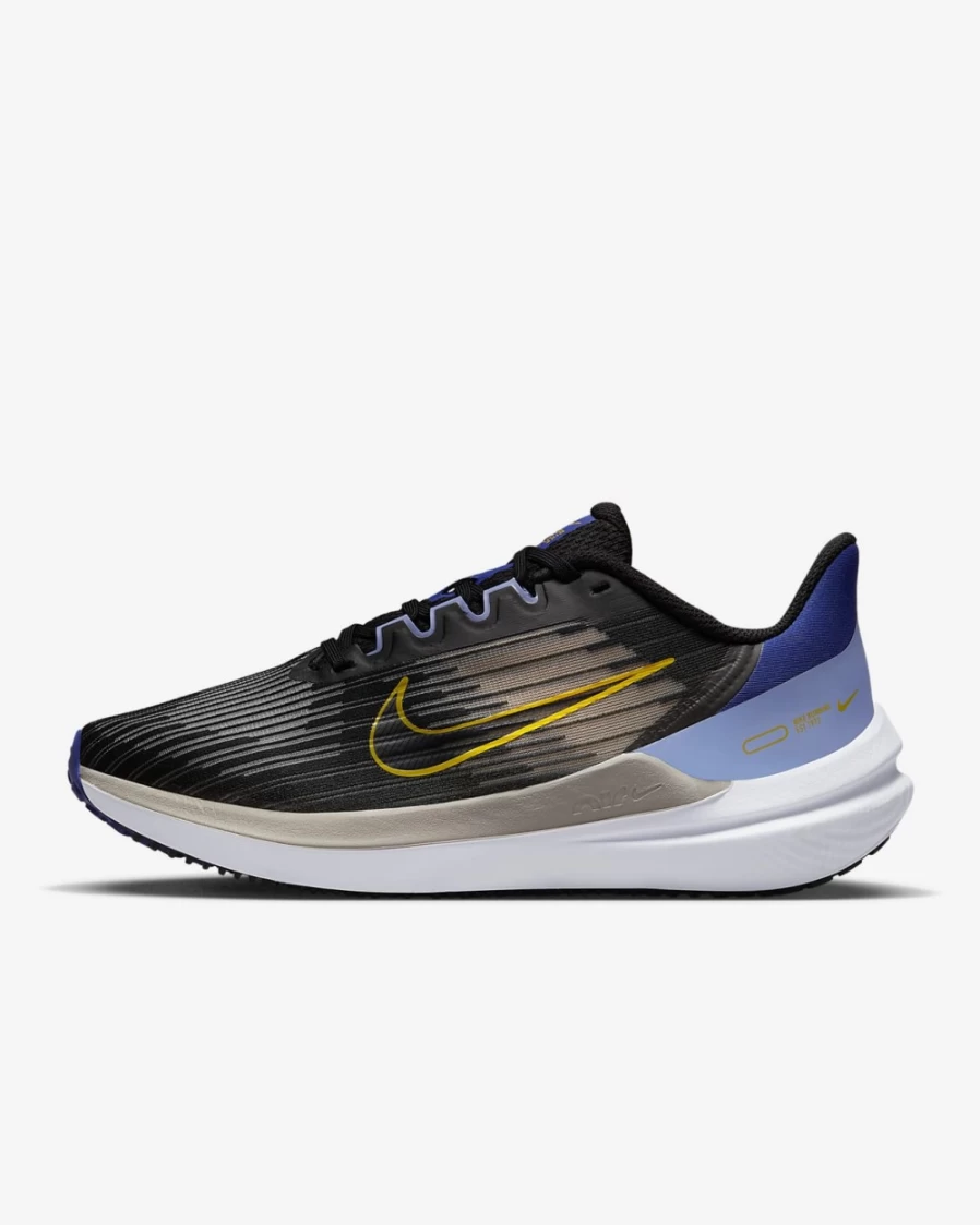 Nike Winflo 9 Women's Road Running Shoes - Black/Off Noir/Lapis/Yellow Ochre for Women