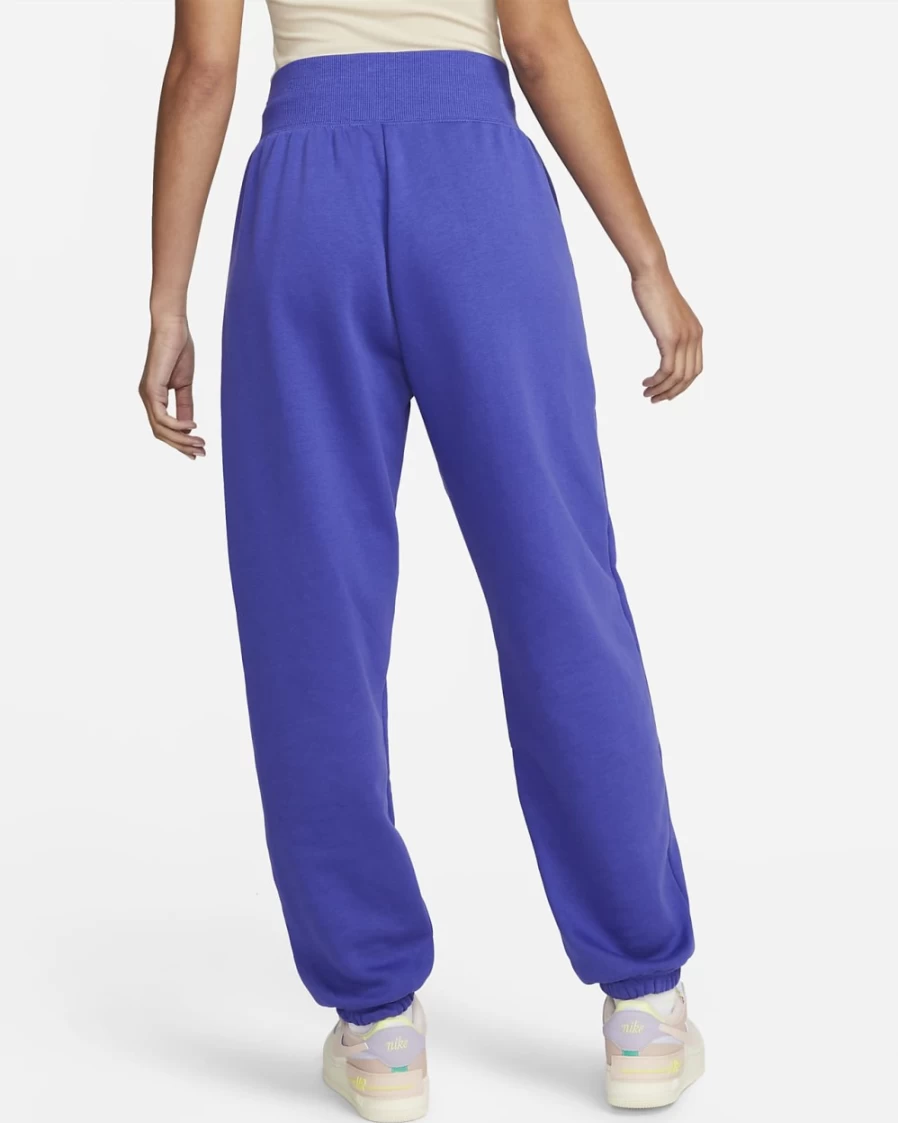 Nike Women's High-Waisted Oversized Sweatpants - Lapis/Sail Phoenix Fleece Comfort