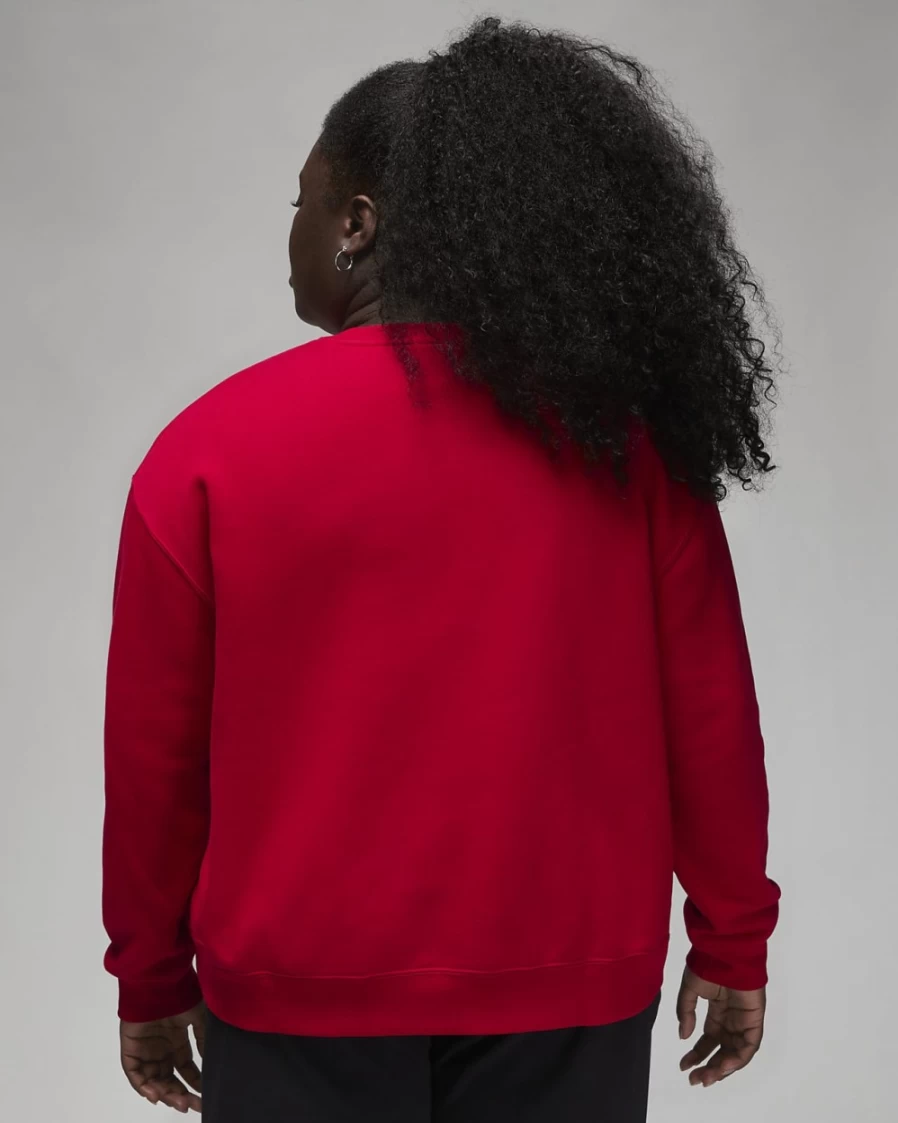 Nike Jordan Brooklyn Women's Fleece Crew Sweatshirt - Gym Red/White, Plus Size