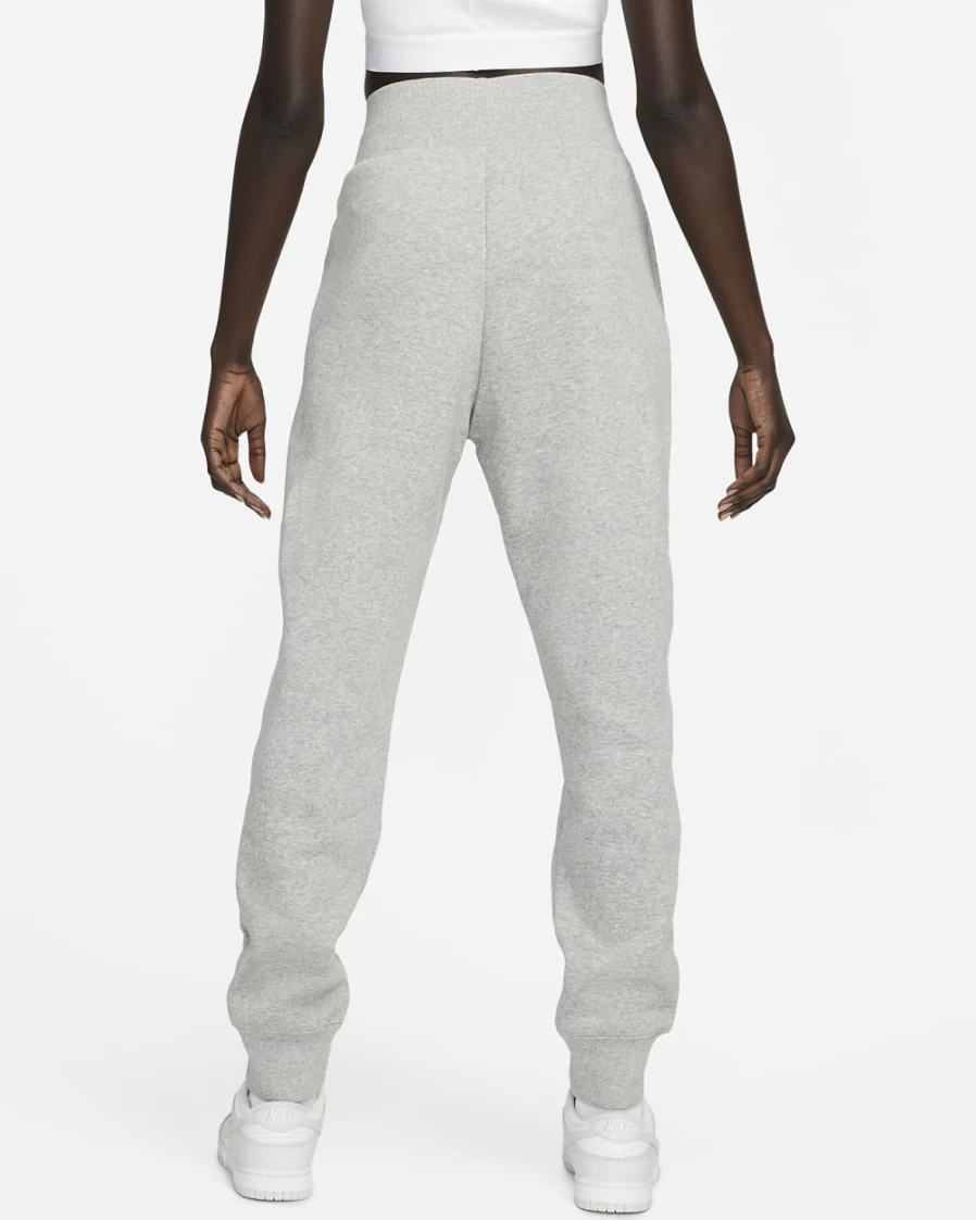 Nike Women's High-Waisted Joggers - Dark Grey Heather/Sail, Phoenix Fleece Comfort & Style