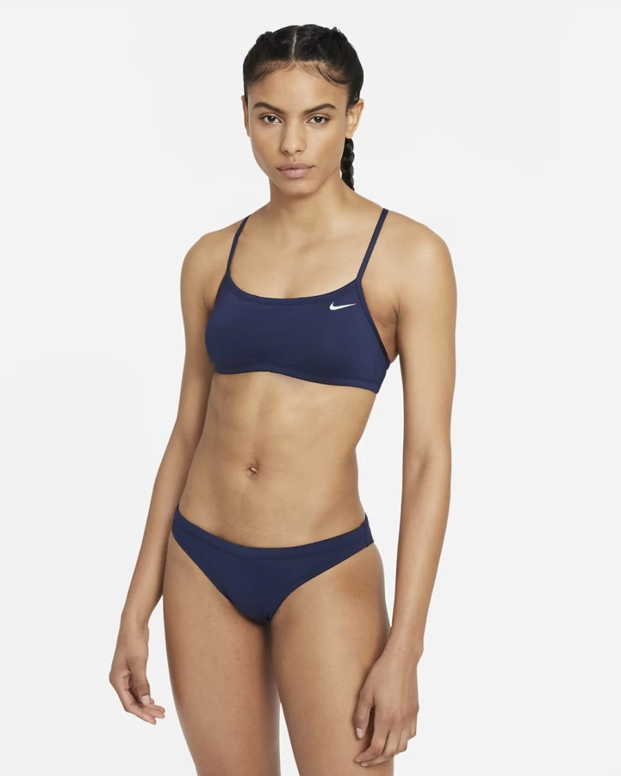Nike Women's Essential Racerback Bikini in Midnight Navy - Lightweight Workout Top