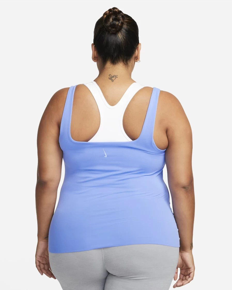 Nike Women's Plus Size Yoga Luxe Shelf-Bra Tank Top - Royal Pulse & Aluminum