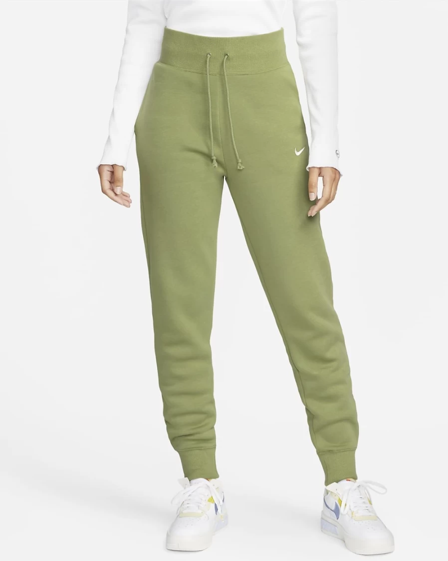 Nike Women's High-Waisted Fleece Joggers in Alligator/Sail - Phoenix Sportswear Collection