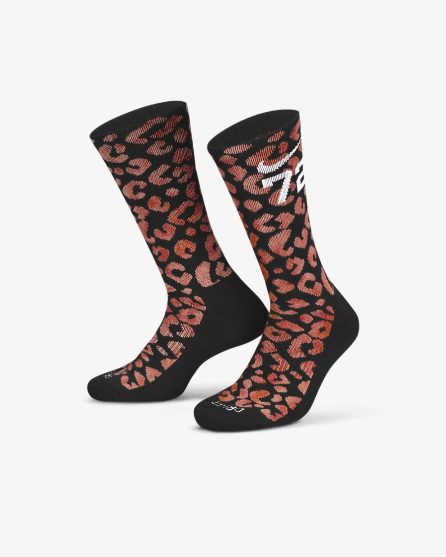 Nike Everyday Plus Cushioned Crew Socks for Men & Women - Black/White (1 Pair)