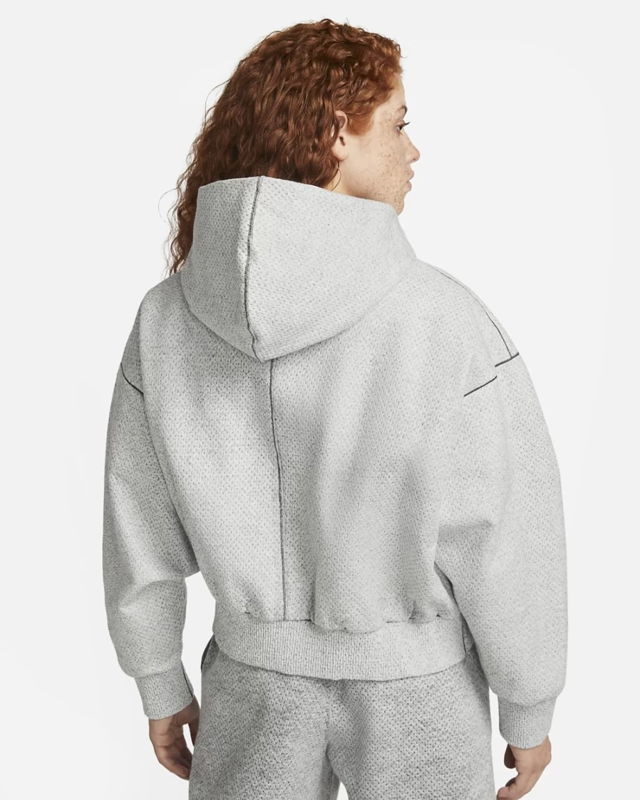 Nike Women's Light Smoke Grey Forward Bomber Jacket with Hood - Heather & Anthracite Color Options