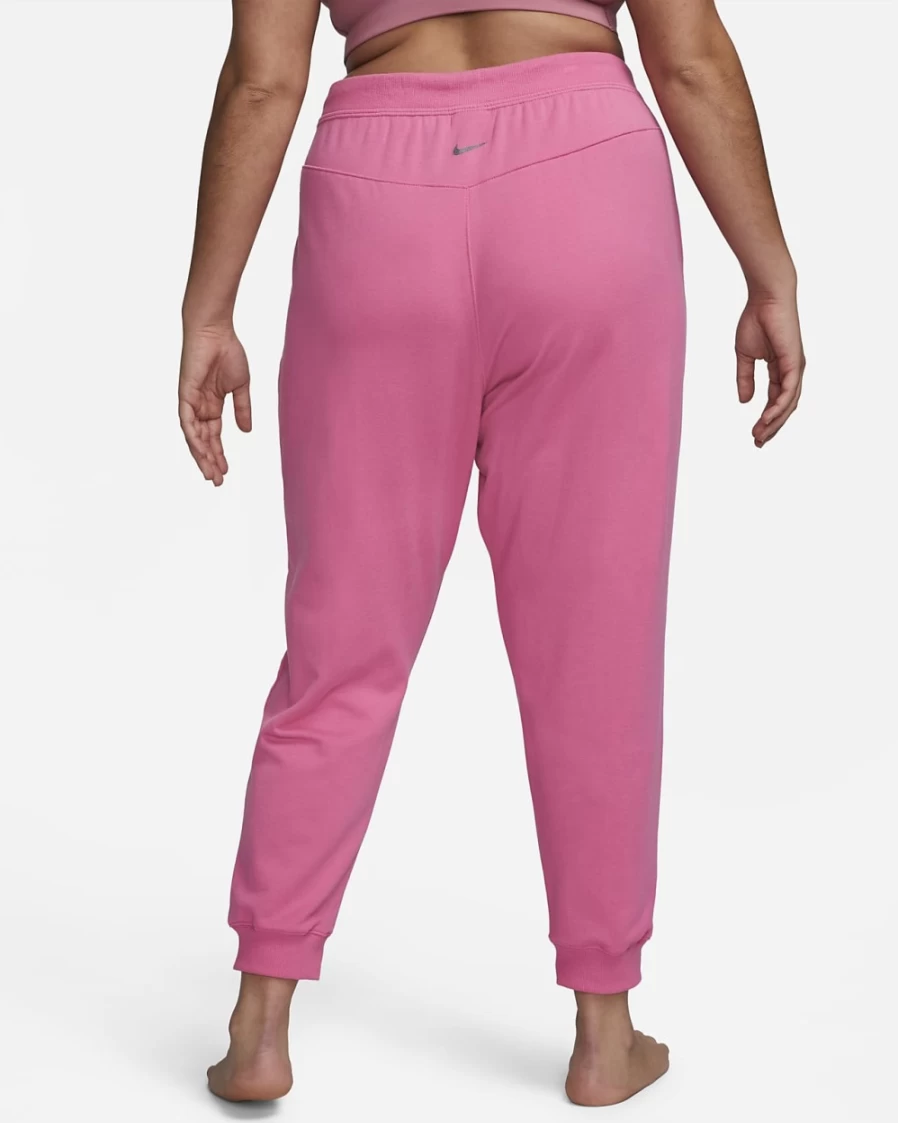 Nike Women's Plus Size Yoga Luxe 7/8 Fleece Joggers in Pinksicle/Particle Grey