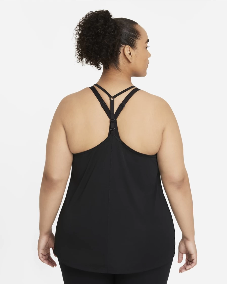 Nike Dri-FIT One Elastika Women's Plus Size Tank Top - Black/White - Moisture-Wicking Workout Shirt