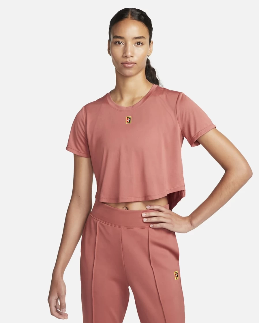 Nike Women's Canyon Rust Dri-FIT Heritage Tennis Short-Sleeve Top