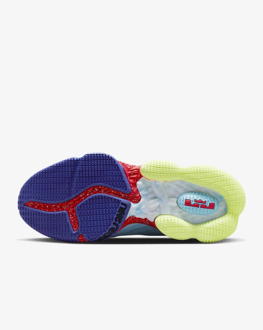 Nike LeBron 19 Low Basketball Shoes for Men & Women - Blue Chill, Light Crimson, Safety Orange, Black