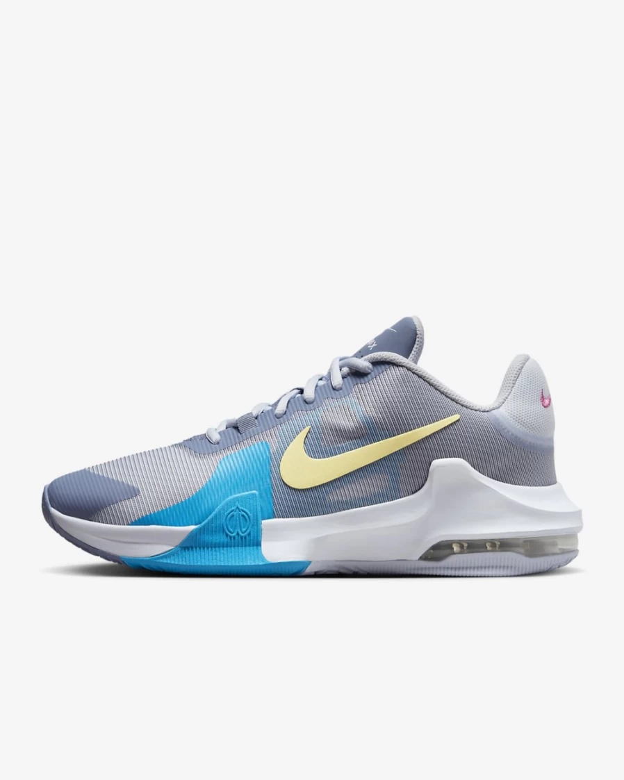 Nike Air Max Impact 4 Basketball Shoes for Men & Women - Ashen Slate, Football Grey, Blue Lightning, Citron Tint