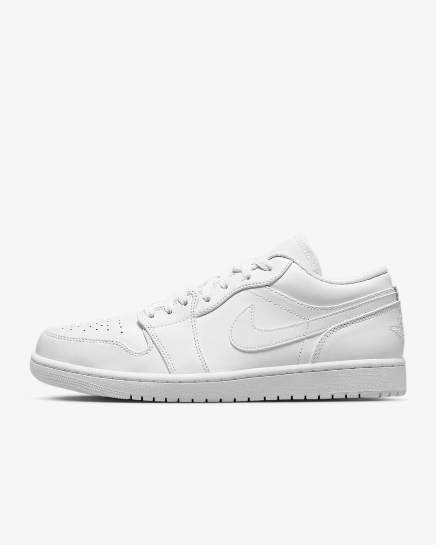 Nike Air Jordan 1 Low Men's & Women's Shoes - White/White/White
