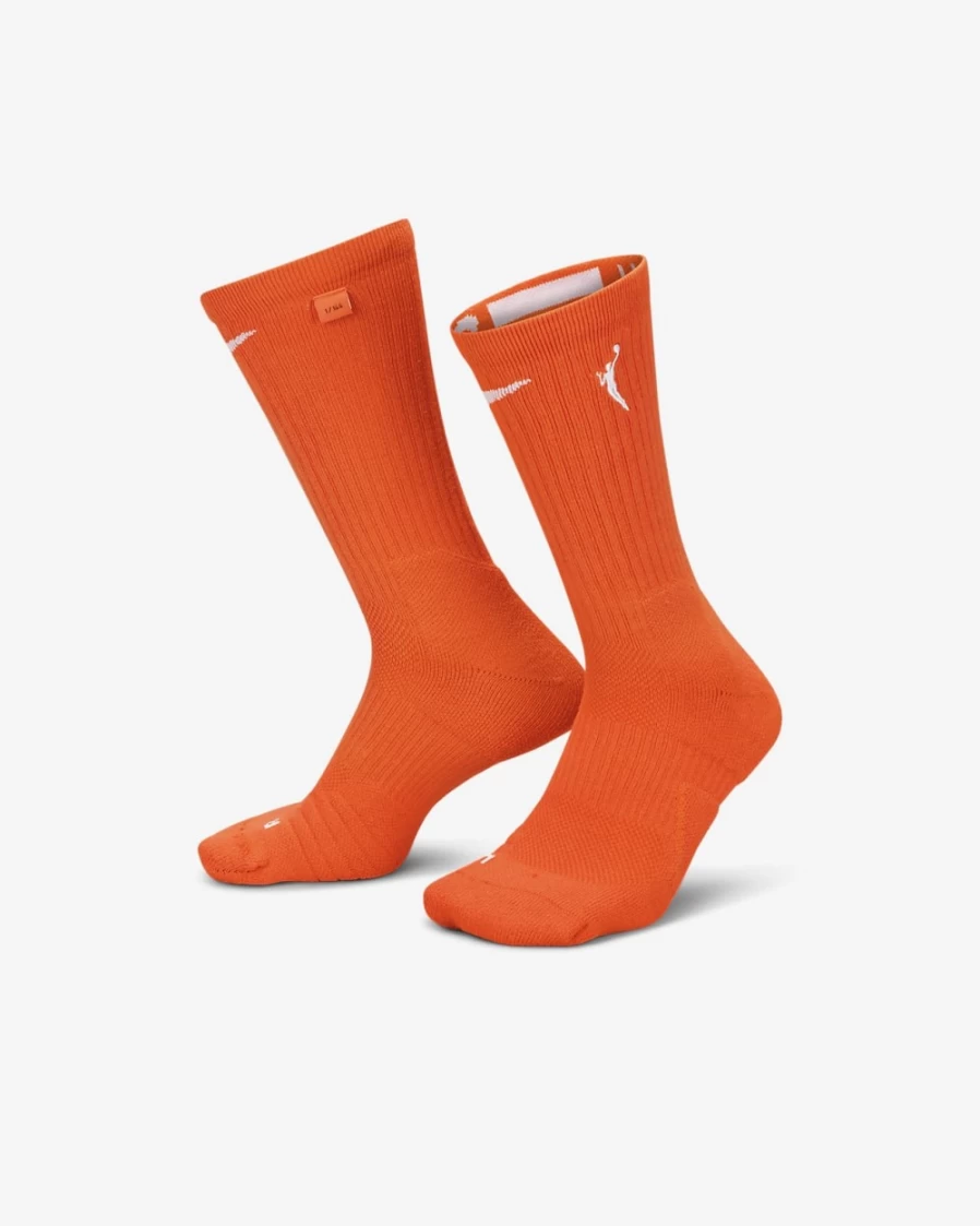 Nike WNBA Elite Basketball Crew Socks for Men & Women - Brilliant Orange/White