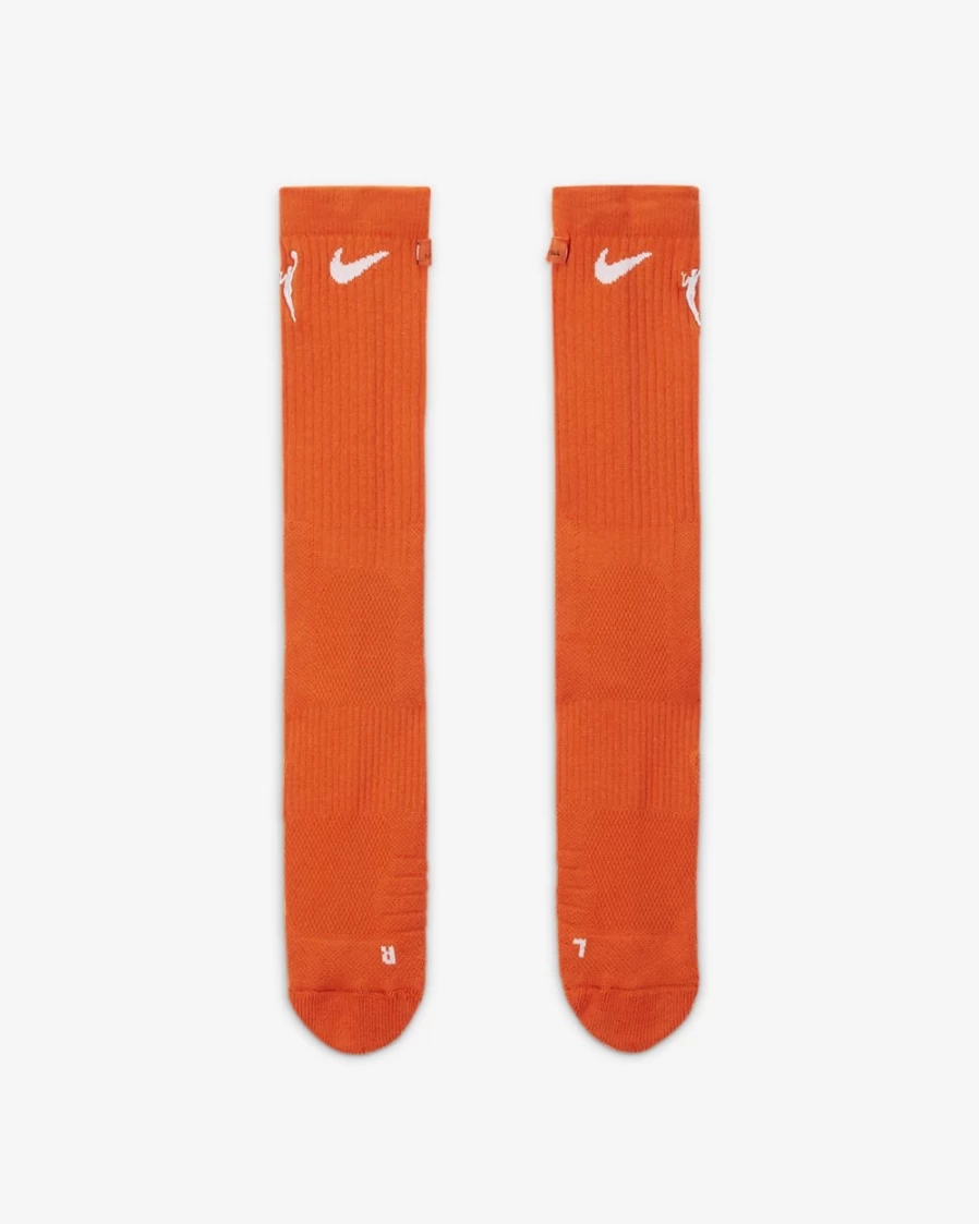 Nike WNBA Elite Basketball Crew Socks for Men & Women - Brilliant Orange/White