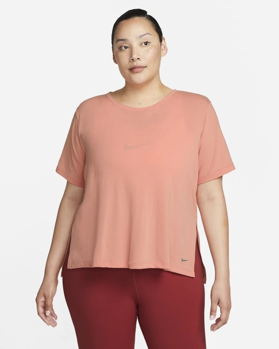 Nike Dri-FIT Light Madder Root/Particle Grey Women's Plus Size Yoga Top