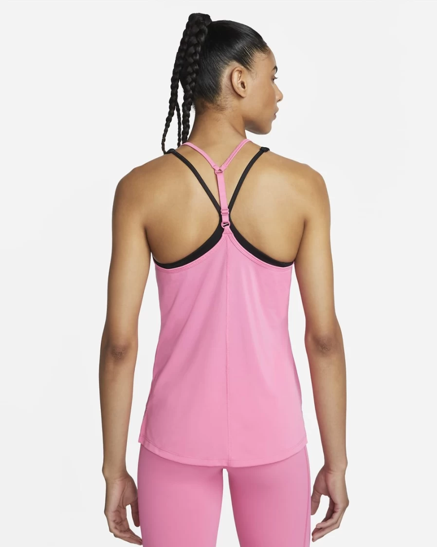 Nike Dri-FIT One Elastika Women's Tank Top - Pinksicle/White - Moisture-Wicking & Breathable Workout Top