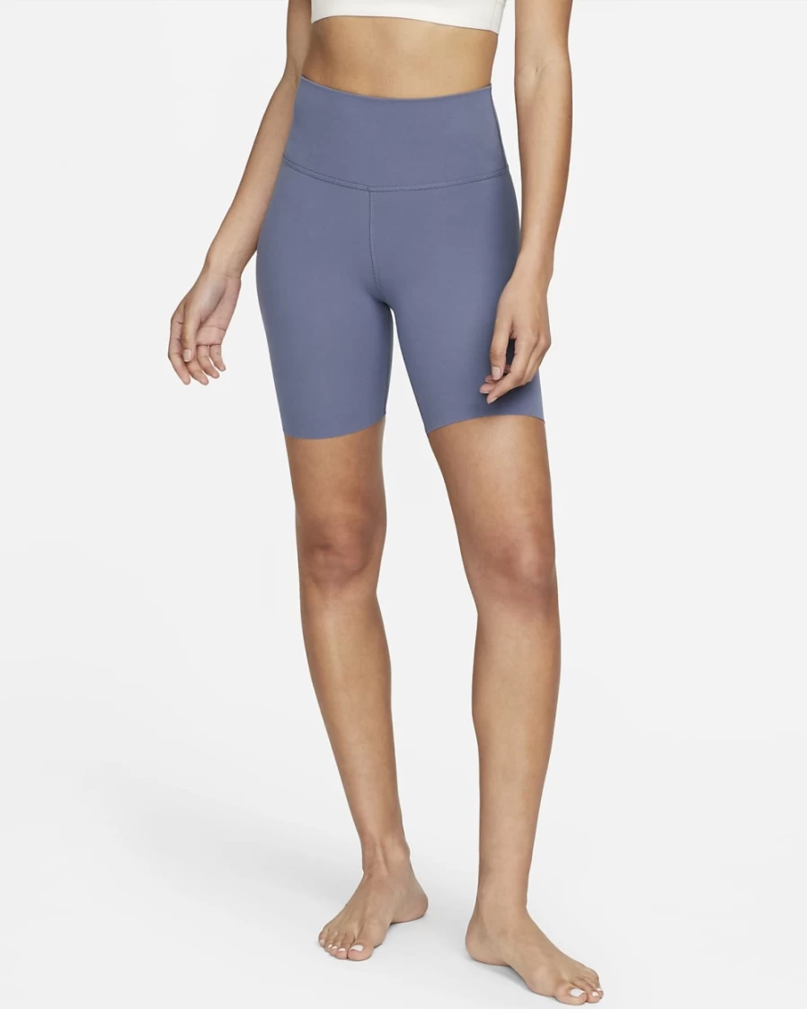 Nike Yoga Luxe Women's High-Waisted Shorts in Diffused Blue/Obsidian Mist