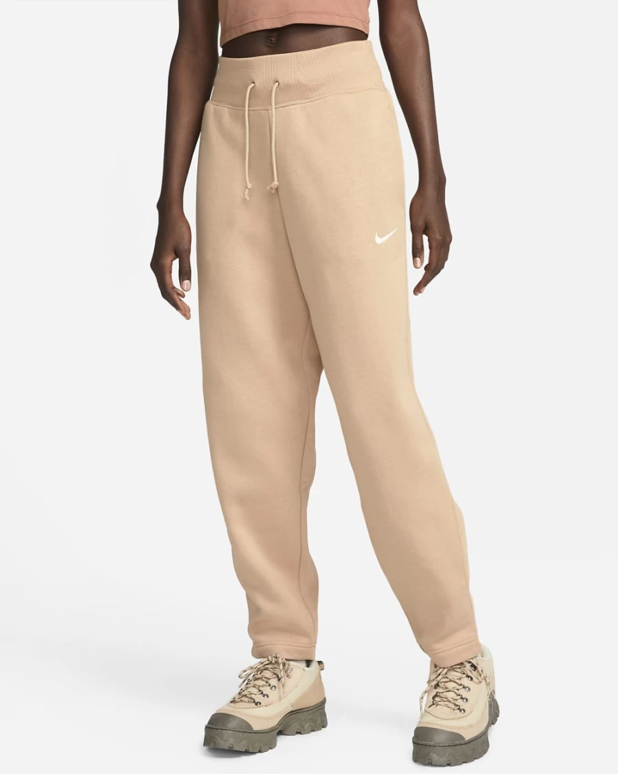 Nike Women's High-Waisted Fleece Sweatpants - Hemp/Sail Color, Comfort & Style for Active Lifestyles