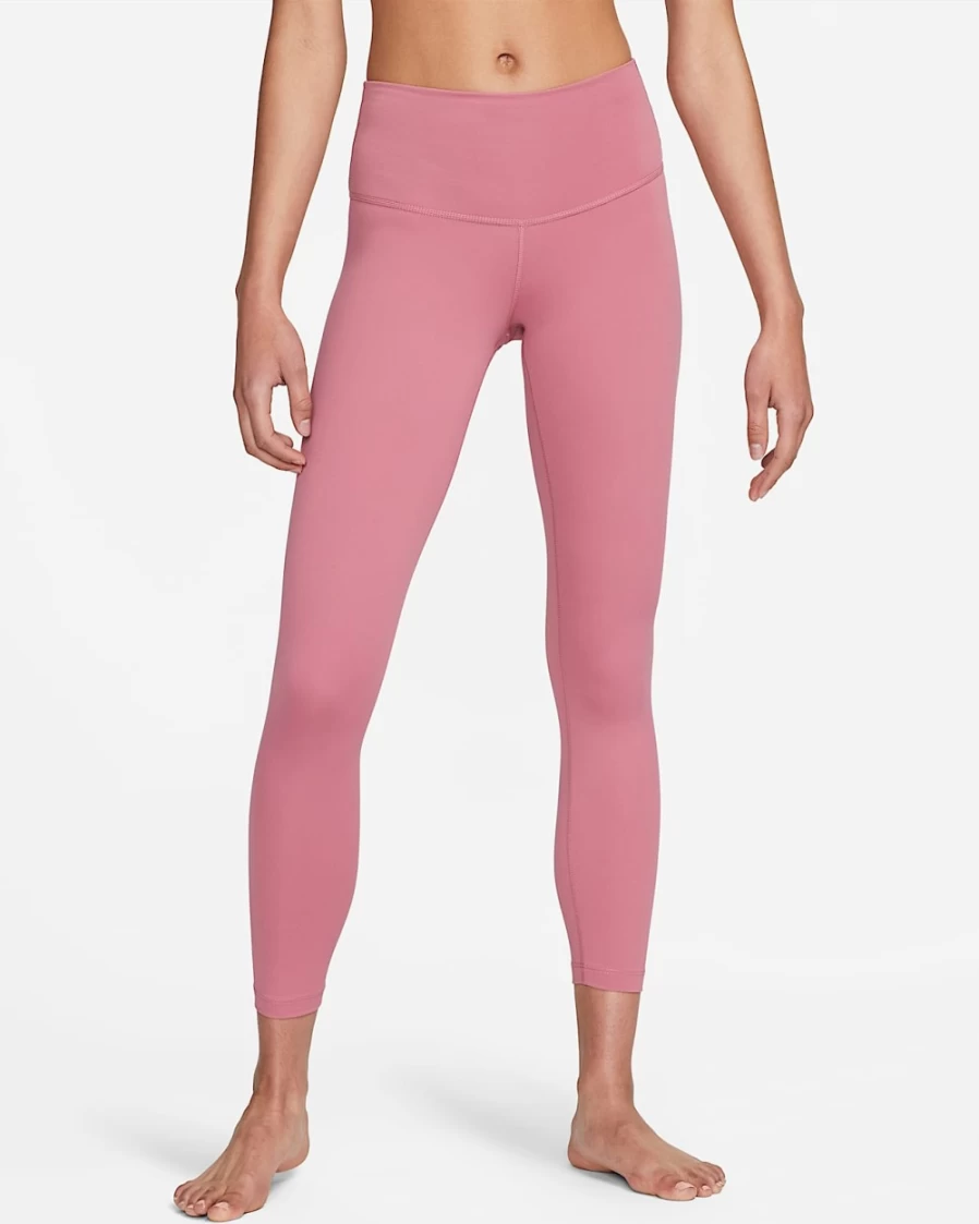 Nike Women's Desert Berry/Particle Grey High-Waisted 7/8 Yoga Leggings