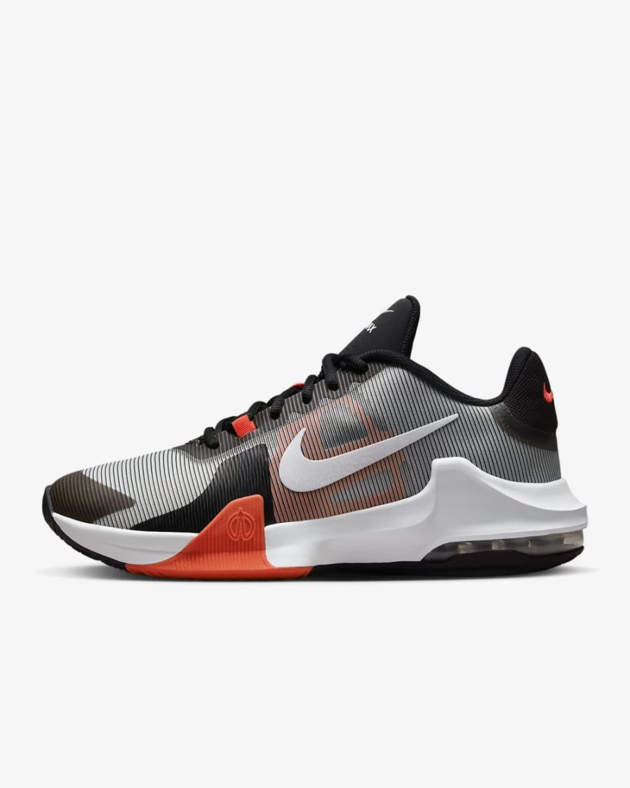 Nike Air Max Impact 4 Basketball Shoes for Men & Women - Black/Bright Crimson/Wolf Grey/White