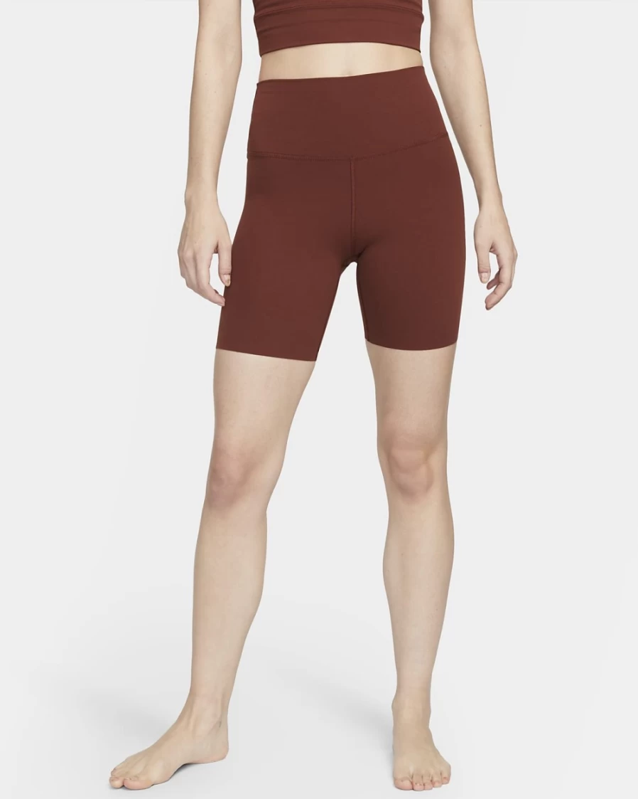 Nike Yoga Luxe Women's High-Waisted Shorts in Oxen Brown/Iron Grey - Comfortable & Styletic Workout Shorts for Women