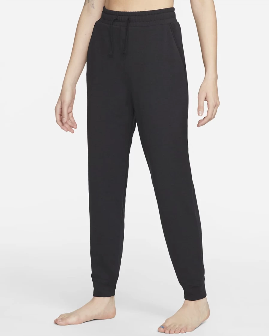 Nike Women's Dri-FIT 7/8 Fleece Yoga Joggers Pants - Black/Iron Grey