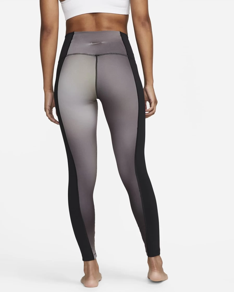 Nike Women's Off Noir/Black High-Waisted 7/8 Printed Yoga Leggings