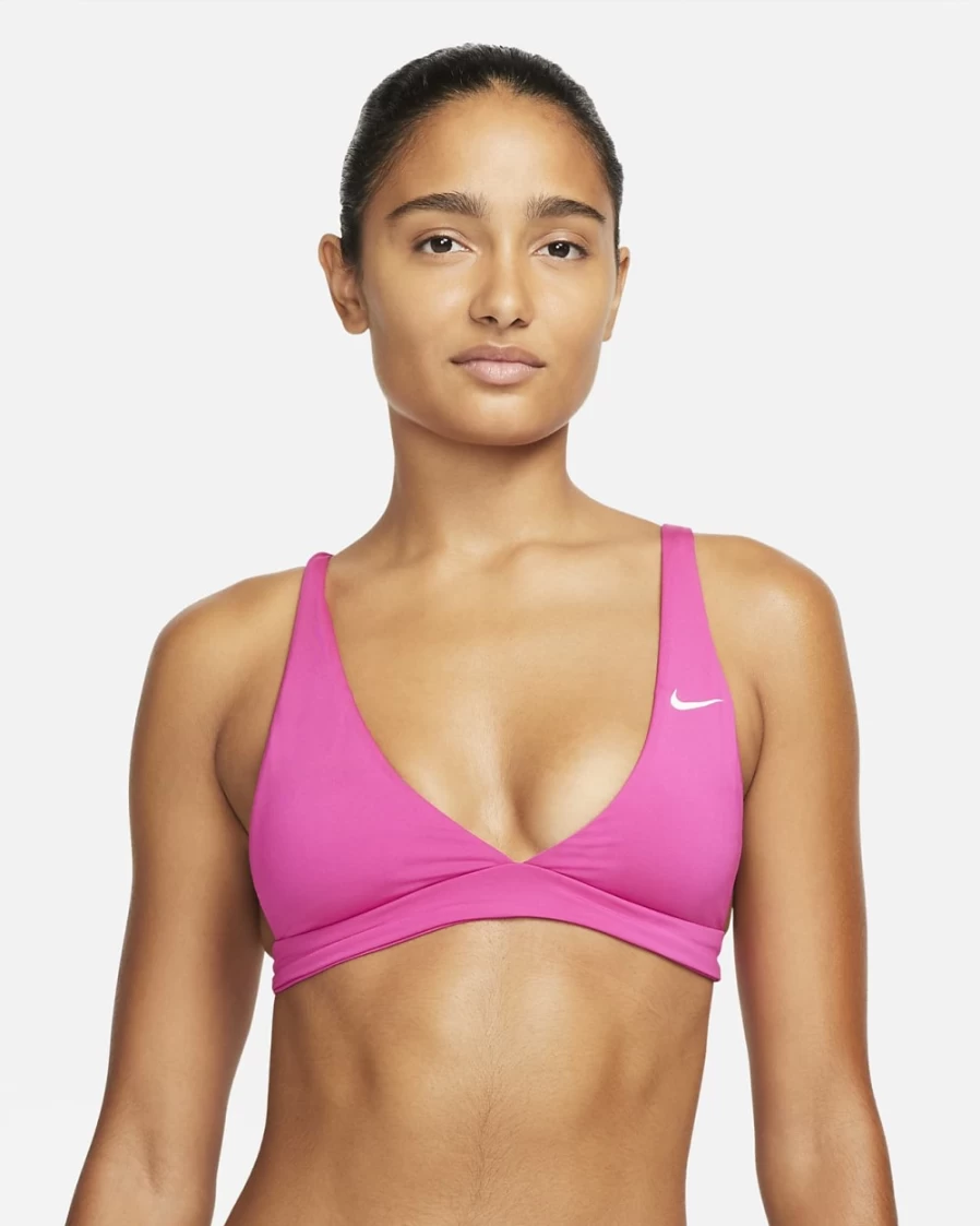 Nike Women's Pink Prime Essential Bralette Bikini Top - Lightweight Comfort & Support