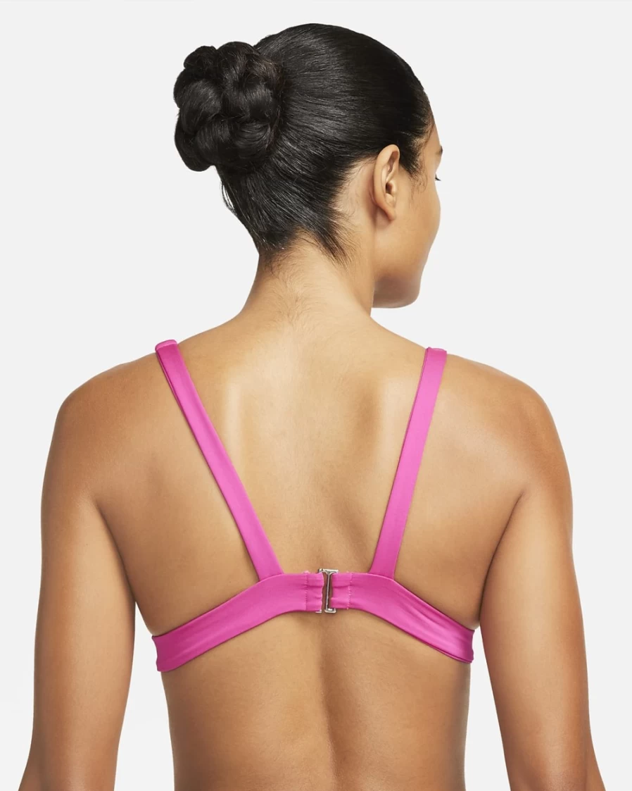 Nike Women's Pink Prime Essential Bralette Bikini Top - Lightweight Comfort & Support