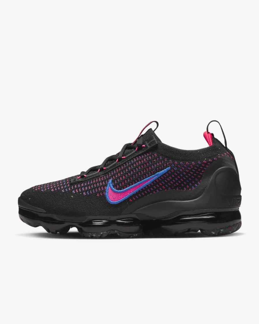 Nike Air VaporMax 2021 Flyknit Women's Running Shoes - Black/Racer Blue/Bright Crimson/Hyper Pink