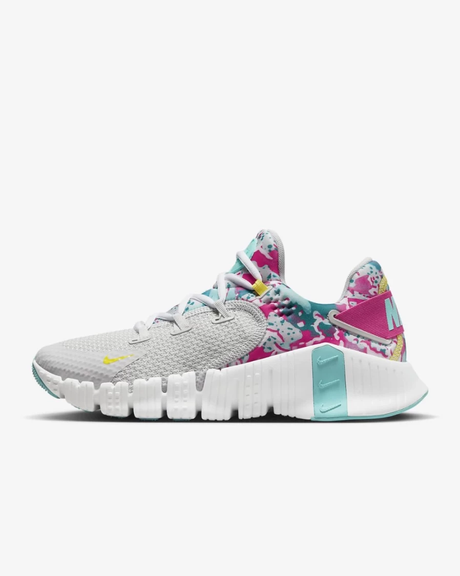 Nike Free Metcon 4 Women's Training Shoes - Photon Dust/Dynamic Turquoise/White/Yellow Strike