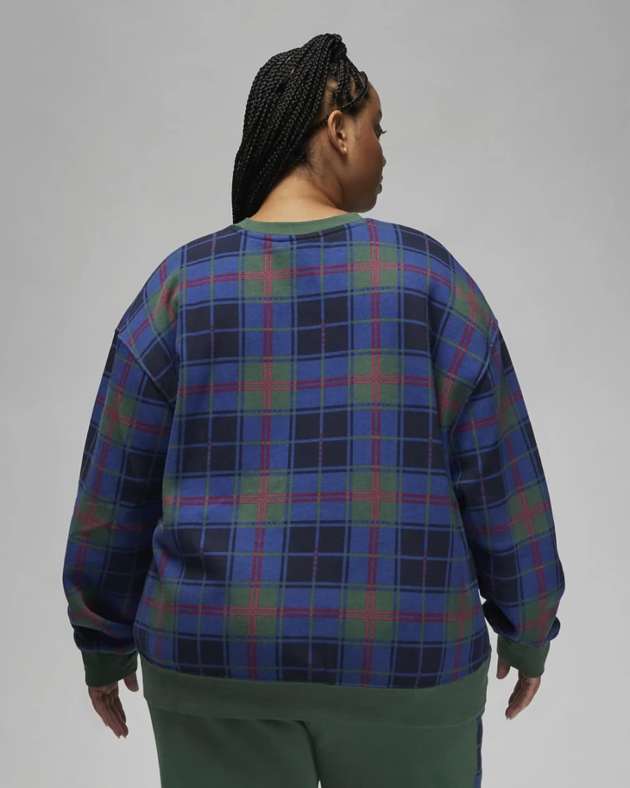 Nike Women's Jordan Brooklyn Fleece Crewneck Sweatshirt - Noble Green/Rattan (Plus Size Available)