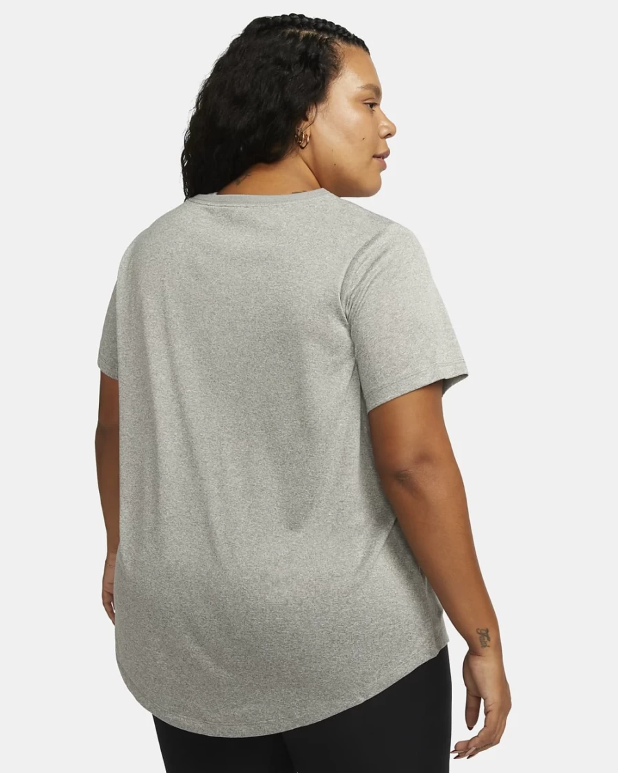 Nike Dri-FIT Women's Plus Size T-Shirt - Tumbled Grey, Flat Silver, Heather, Black Options