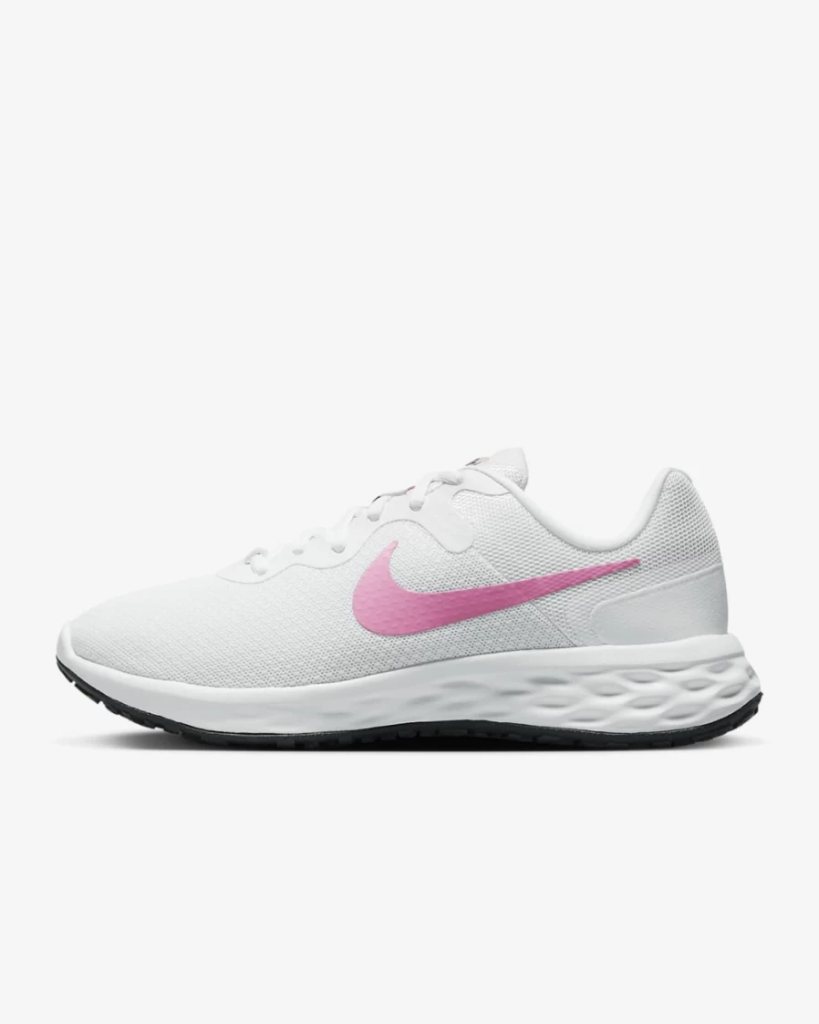 Nike Revolution 6 Next Nature Women's Road Running Shoes Wide - White/Fossil Stone/Black/Pink Spell