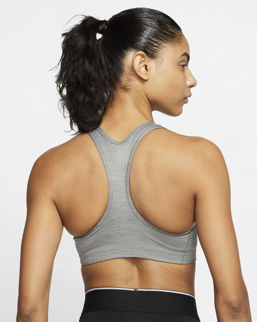 Nike Women's Swoosh Medium-Support Sports Bra - Smoke Grey, Pure, Black Non-Padded Workout Top