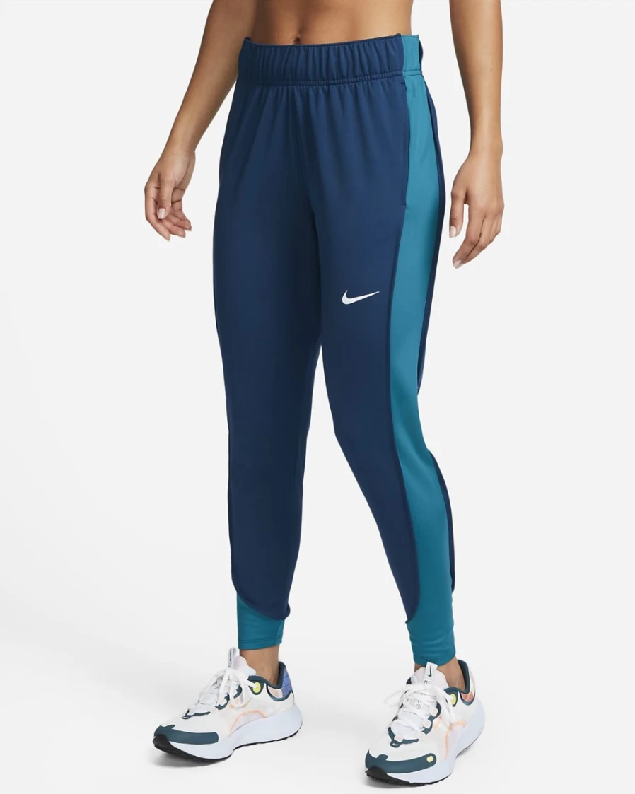 Nike Therma-FIT Essential Women's Running Pants - Valerian Blue/Bright Spruce - Lightweight Thermal Workout Tights for Cold Weather Training