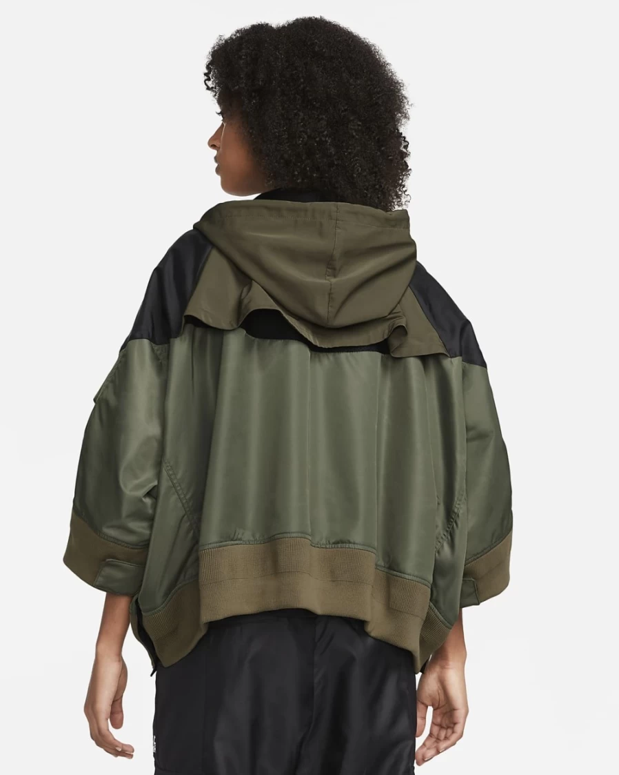 Nike x sacai Women's Cargo Khaki Full-Zip Hooded Jacket